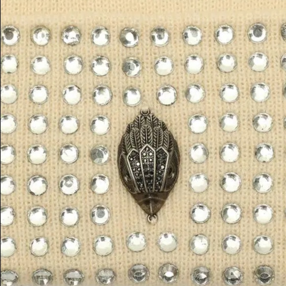 SOLD —- Kurt Geiger 🎁NWT Creme Crystal Blinged Knit Beanie Hat 🎁 Gift Ready - Picture 9 of 9
